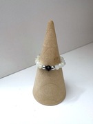 Pierścionek handmade z amazonitem i czarnym turmalinem