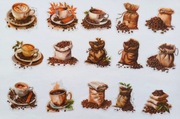 naklejki 30 szt mix kawa ziarna kawy scrapbooking