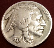 5 cent Buffalo Nickle 1937 S San Francisco rzadka mennica  nr 1