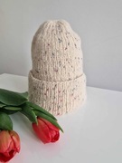 Czapka typu hipster - wełna + alpaka + jedwab + poliamid