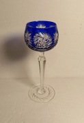 Kieliszek kryształowy, kobaltowy, młynek