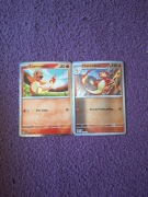 Karty Pokemon ewolucja Charmander ASC 020 Charmeleon PFL 012 Holo