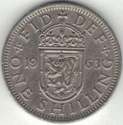 254 Wielka Brytania 1 shilling szyling 1963 herb szkocki