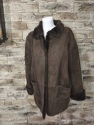 Angielski płaszcz kożuch skóra naturalna futro OWCZE MERINO 14/L