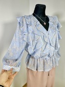 Bluzka top damska coquette kobieca dziewczęca z falbankami błękitna m 38