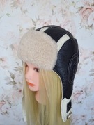 Czapka pilotka skórzana 