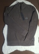 Nowy sweter męski REPLAY, prążkowany, ze stójką i zamkiem