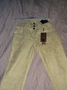 Spodnie Esperanto rozmiar 27 żółte jeans marmurkowe 