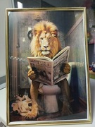 Ramka a4 z plakatem - lew złota 