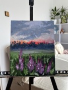 Obraz olejny krajobraz wieczorny