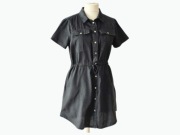 Czarna sukienka szmizjerka New Look 44 XXL bawełna napy pasek mini