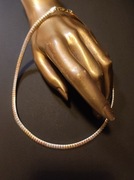 Kolia naszyjnik stal posrebrzana trikolor 6mm srebro złoto brąz 42 cm 25 g 