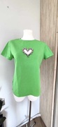Nowa zielona bluzka wycięcie serce cyrkonie rozmiar uniwersalny