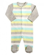 NINI Pajac niemowlęcy bawełna pasy piżamka 74