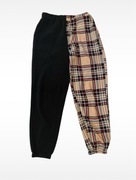 Spodnie dresowe dwukolorowe w kratę S/M