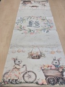 Nowy bieżnik wielkanocny 120 x 33 cm zajączki kwiatki