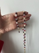 Komplet biżuterii naszyjnik i bransoletka kwiatki z koralików Toho 