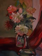 KWIATY- obraz akrylowy na tekturze