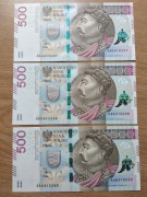 Banknot 500zł AA pierwsza seria emisyjna 2016 