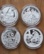 Wiedźmin srebrne monety zestaw +certyfikaty. Mienica Gdańska Ag999