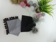 Komplet jesienny (czapka z pomponem + chusta)