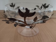 Szklana misa z motywem dekoracyjnym 