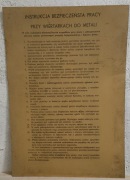 TABLICA INFORMACYJNA PRL ORYGINAŁ - BHP praca z wiertarką 