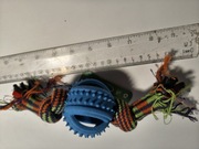 Zabawka szarpak dla psa z gumą niebieski