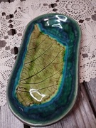Ceramiczna miska, paterka liść, rękodzieło 