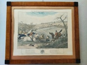 Wielkie polowanie na lisy - Anglia 1839 - duża akwatinta barwna