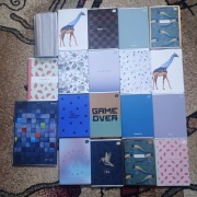 Zestaw Zeszyty A5 kratka i linia blok kratka okładki na zeszyty