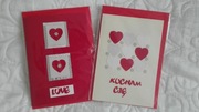 Kocham Cię . Love . Kartka walentynkowa Valentine Day - zestaw 2 szt