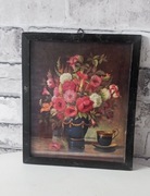 Obrazek za szkłem kwiaty vintage 