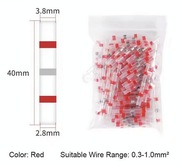Złączka termokurczliwa czerwona, przekrój od 0,3 do 1,0mm2, 10 sztuk