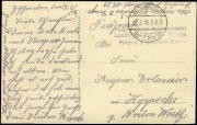 I WŚw Russisch Polen wiejska droga zimą. Feldpost 5 Kav Div 13.03.1916
