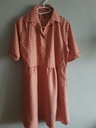 Sukienka morelowa w gRoszki r. L