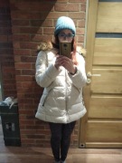 Kurtka damska jasna z futerkiem M