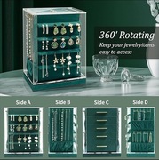 Szkatułka na biżuterię z 5 szufladami, obrotowa 360°, KAMIER