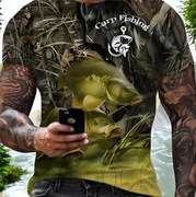 Koszulka t-shirt dla wędkarza motyw carp fishing ryby karp L/XL na prezent