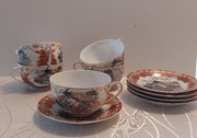 Zestaw porcelany japońskiej Yamasen w pawie ze złoceniami