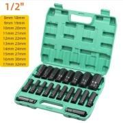 Profesjonalny Zestaw Nasadek Udarowych 1/2 Długie 20el 8-32mm Stal CrV