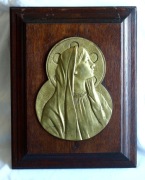 MADONNA MARYJA płaskorzeźba plakieta 30x24 mosiądz