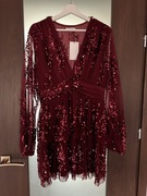 Elegancka sukienka szyfonowa z cekinami