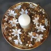 Dekoracja świąteczna biało złota 333a