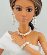Zestaw biżuterii dla lalek Barbie białe perły