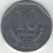 Kostaryka 10 colones colonów 1983 28,7 mm nr 1