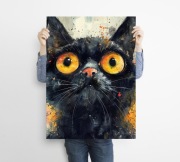 Czarny kot - grafika na plakacie na A3