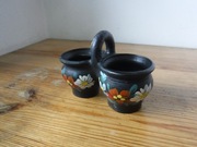 Stary pojemnik na przyprawy  ceramiczny ręcznie malowany ZOBACZ 