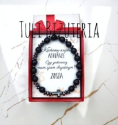 Pytanie czy zostaniesz moim ojcem chrzestnym  bransoletka różaniec 