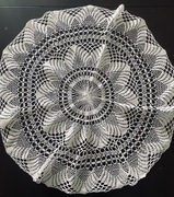 SUPER CENA! OKRĄGŁA ECRU SERWETA  Z KORONKI KLOCKOWEJ 